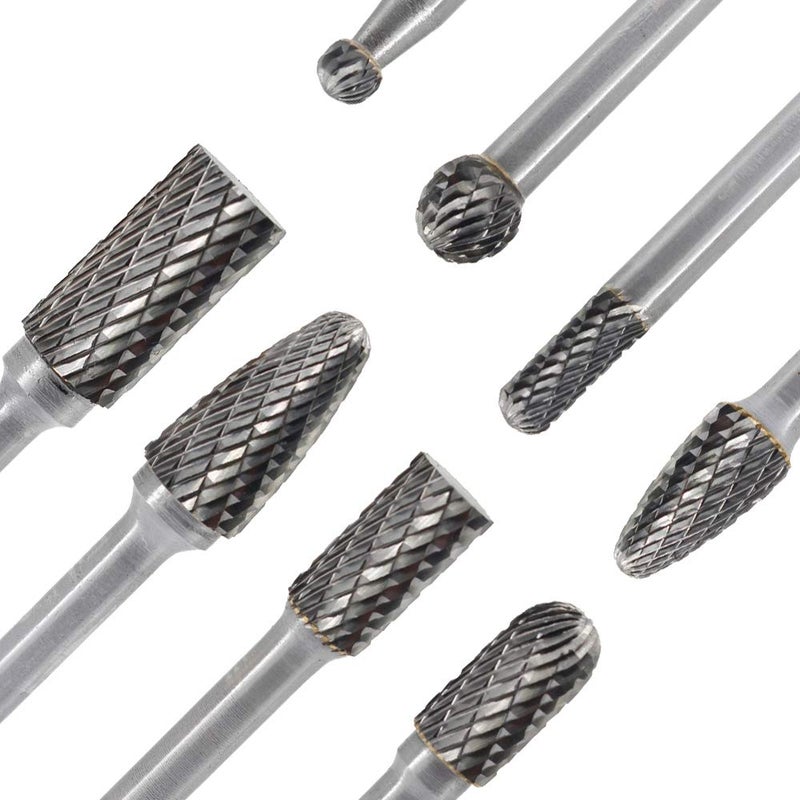 JESTUOUS Carbide Burr Set 8pcs 1/4 Inch Shank Diameter Double Cut Grinding Polishing Carving Tool Drill Bits for Die Grinder - Image 5